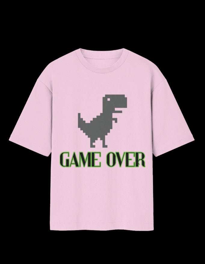 Game Over Dinosaur Oversized T-Shirt