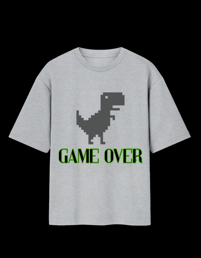 Game Over Dinosaur Oversized T-Shirt