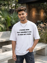 Rude, Not Stupid Oversized T-Shirt thumbnail 1