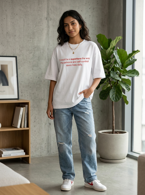 Patient Enough to Be a Superhero Oversized T-Shirt