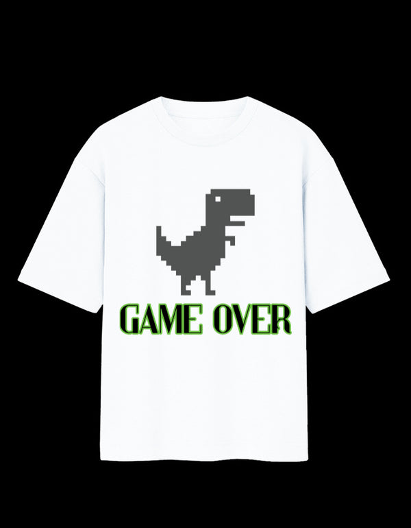 Game Over Dinosaur Oversized T-Shirt
