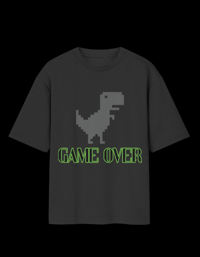 Game Over Dinosaur Oversized T-Shirt