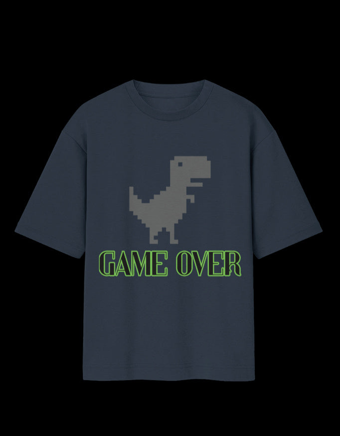 Game Over Dinosaur Oversized T-Shirt