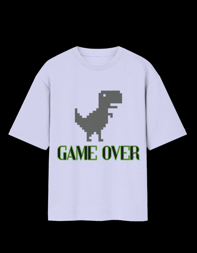 Game Over Dinosaur Oversized T-Shirt