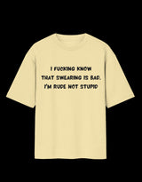 Rude, Not Stupid Oversized T-Shirt thumbnail 6